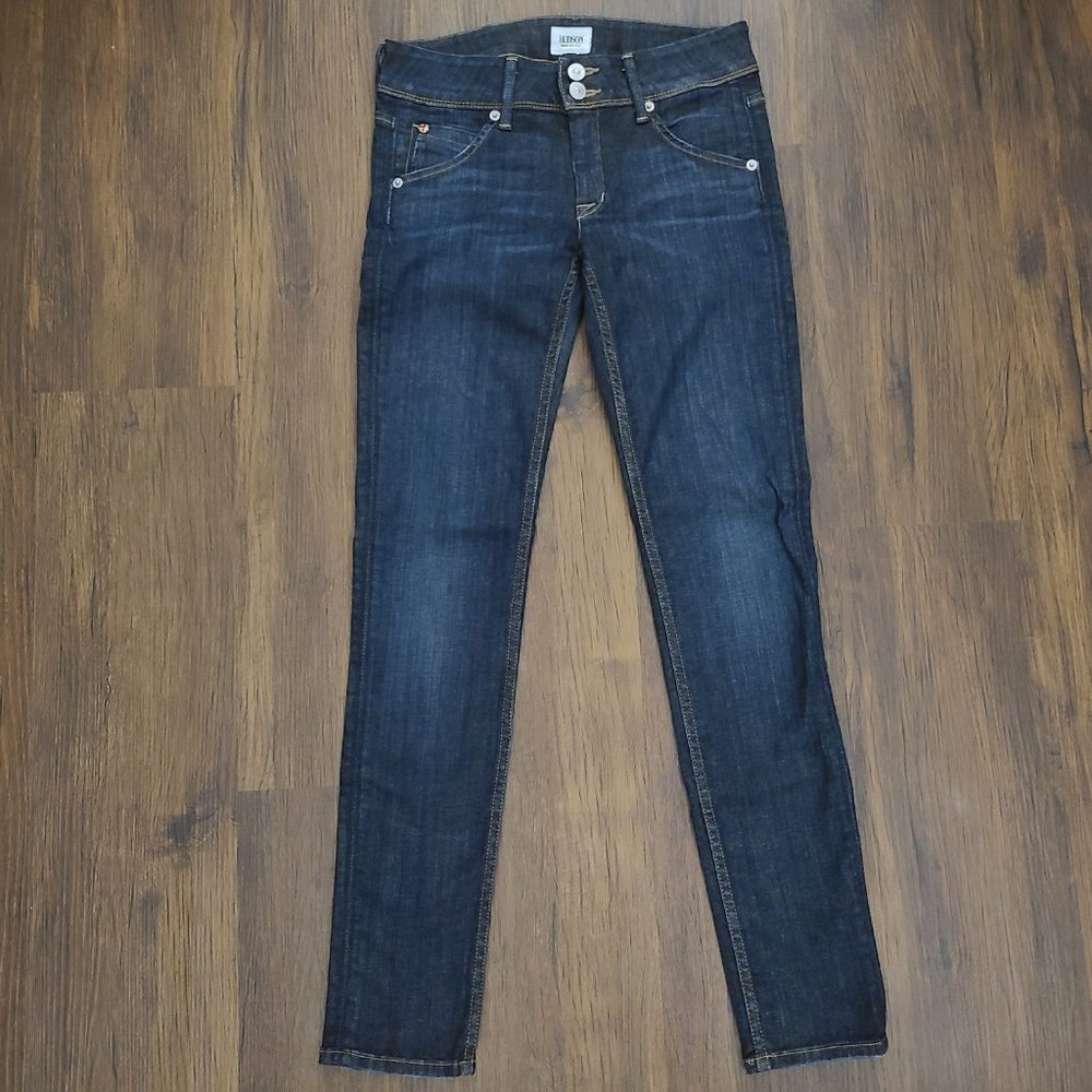 Hudson Collin Midrise Skinny Jeans Dark Wash Size 25